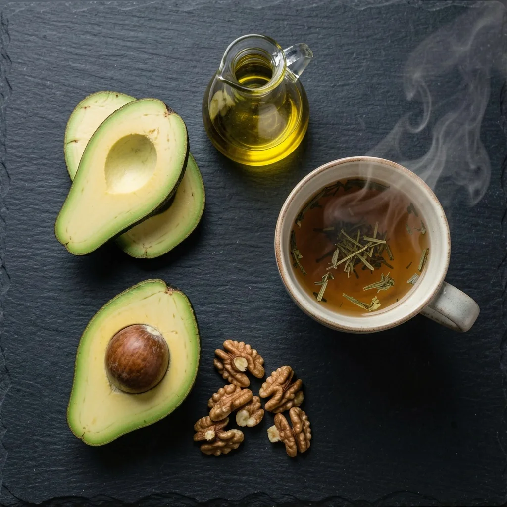 Ingredienti keto su superficie scura